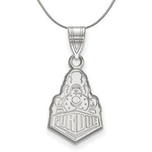 Sterling Silver Purdue Medium Logo Pendant Necklace - 16 Inch